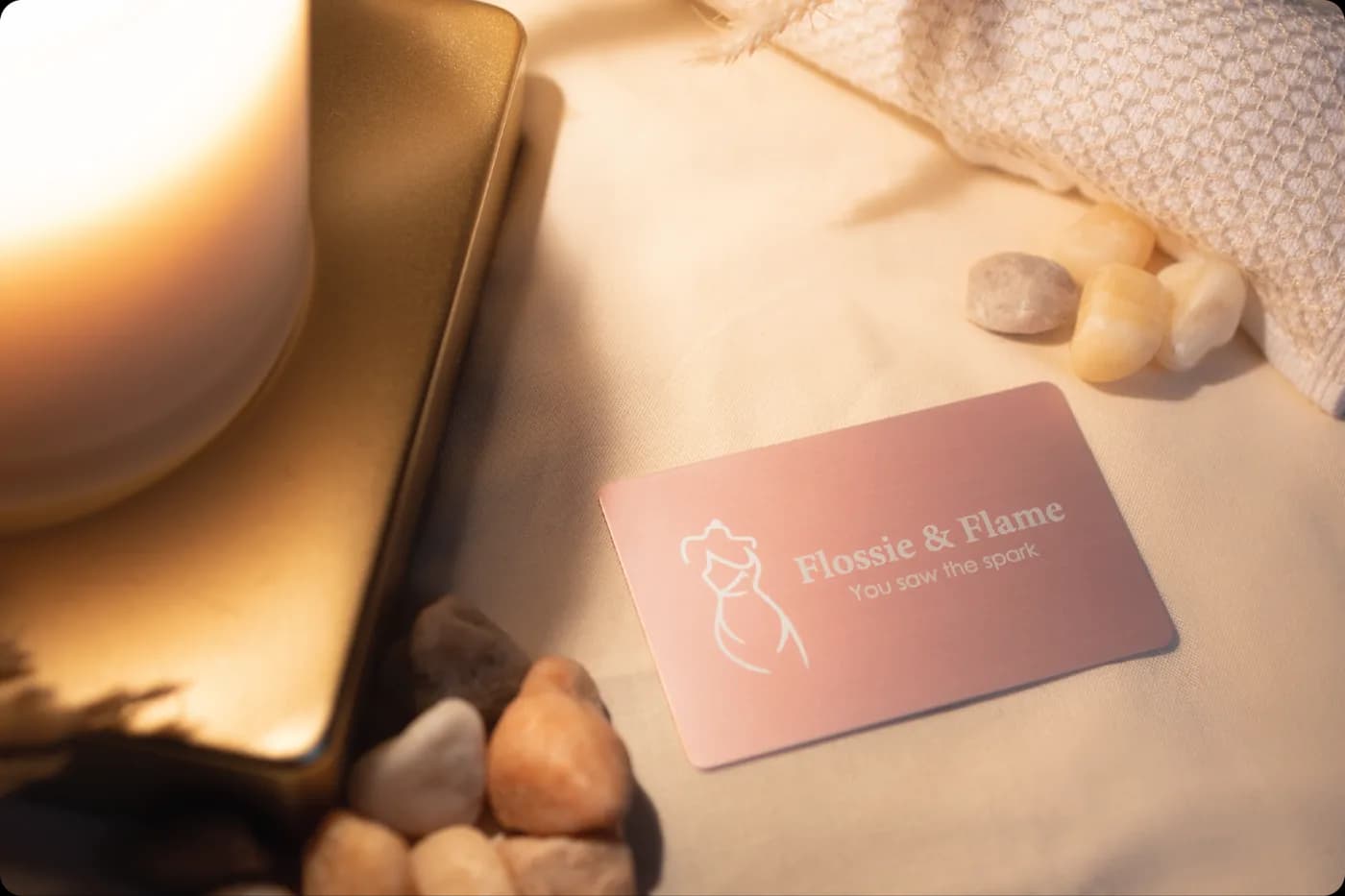 Blush Pink anodized aluminum business card