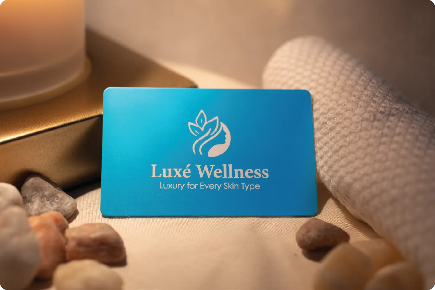 Skyline Blue anodized aluminum business card